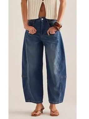 Kenna  Pilcro Jeans Barrel Wide Leg Heritage Women Size 32 Tall